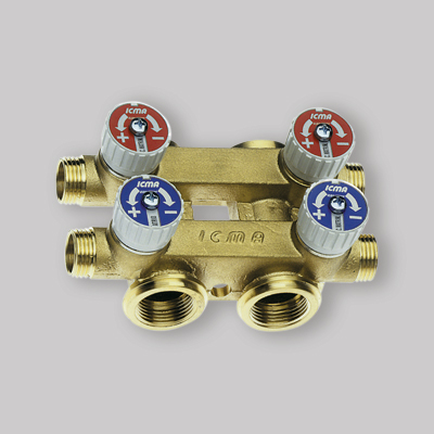 COLLETTORE TOTEM PER TUBO RAME PEX MULTISTRATO ICMA M.3/4 2x2 1/2x16
