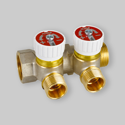 COLLETTORE LINEARE CON RUBINETTI ICMA MOD.228 3/4" 3/4"xM24x1,5 -3 vie