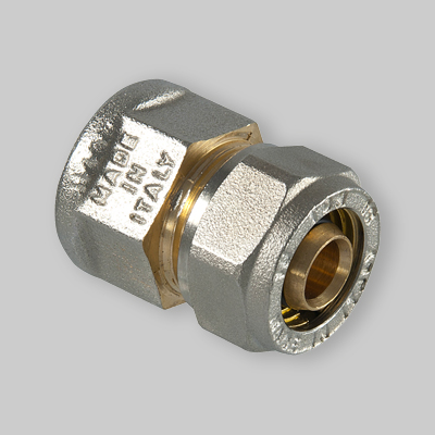 RACCORDO DIRITTO FEMMINA A COMPRESSIONE PER MULTISTRATO TDM 26x3/4"