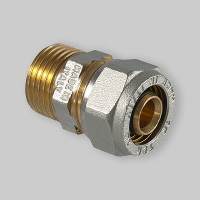 RACCORDO DIRITTO MASCHIO A COMPRESSIONE PER MULTISTRATO TDM 16x1/2"