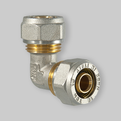RACCORDO CURVO DOPPIO A COMPRESSIONE PER MULTISTRATO TDM 20x20