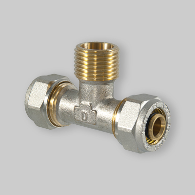 RACCORDO TEE MASCHIO A COMPRESSIONE PER MULTISTRATO TDM 32x1"x32