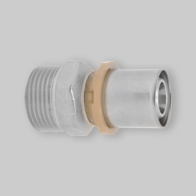 RACCORDO DIRITTO MASCHIO A PRESSARE PER MULTISTRATO ICMA 20 x 1/2"