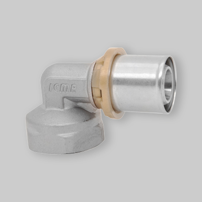 RACCORDO CURVO FEMMINA A PRESSARE PER MULTISTRATO ICMA 26x1"