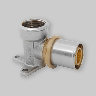 RACCORDO CURVO FEMMINA CON FLANGIA A 3 FORI ICMA 16x1/2"