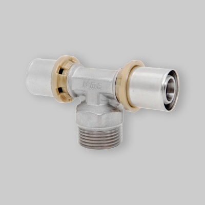 RACCORDO A TEE MASCHIO A PRESSARE PER MULTISTRATO ICMA 26x3/4"x26