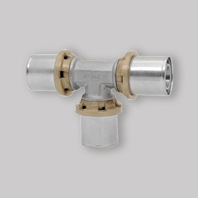 RACCORDO A TEE RIDOTTO A PRESSARE PER MULTISTRATO ICMA 32x16x32 CENTRALE