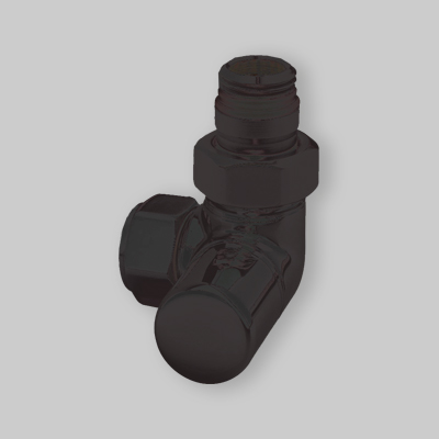 DETENTORE D'ARREDO AD ANGOLO DX "HIGH STYLE B" Nero Opaco 1/2" x 24-19