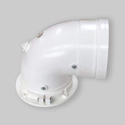 CURVA COASSIALE 90° FLANGIATA PER CONDENSAZIONE 60-100