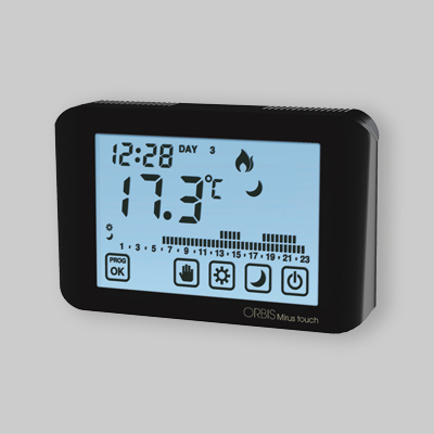 CRONOTERMOSTATO DIGITALE MIRUS TOUCH PROGRAMMAZIONE GIORNALIERA/SETTIMANALE Bianco
