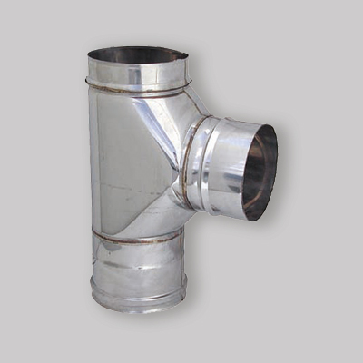 RACCORDO INOX A TEE 90° M/M/F Ø 130
