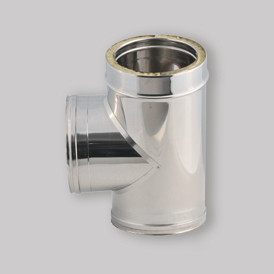 TEE 90° INOX DOPPIA PARETE F/F/M 100-150 H 290