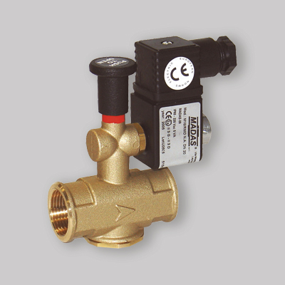 ELETTROVALVOLA A RIARMO MANUALE PER GAS NORMALMENTE APERTA 1/2"