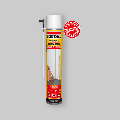 SCHIUMA POLIURETANICA PER MONTAGGIO E ISOLAMENTO "FISSARE E RIEMPIRE" SOUDAL 750 ml -  Manuale