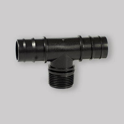 TEE FILETTATO MASCHIO PORTAGOMMA TUBI IN PE 25 x 3/4" x 25