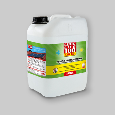 FLUIDO TERMOVETTORE PER IMPIANTI SOLARI "LONG LIFE 100 SOLAR" Tanica 10 lt.