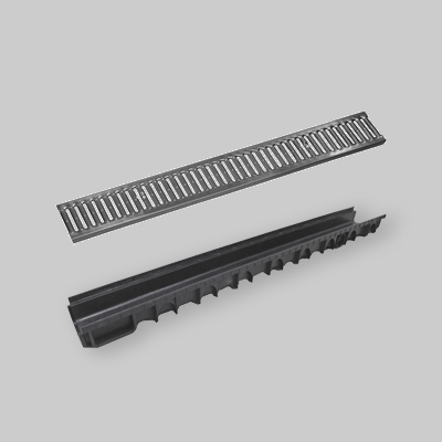 CANALETTA "NOR" MOD. B CON GRIGLIA ZINCATA 13 x 100 H. 7,5