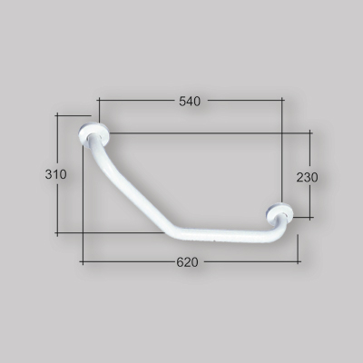 MANIGLIONE ANGOLARE 45° BIANCO 50 cm
