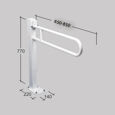 BARRA DI SOSTEGNO RIBALTABILE CON PIEDE BIANCA 85 cm