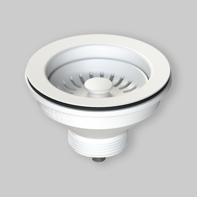 PILETTA PER LAVELLI CON TAPPO CESTELLO BIANCO Ø 114 mm