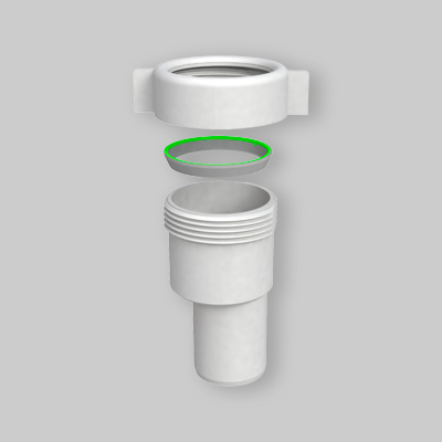 CONGIUNZIONE IN PP CON FLANGIA FEMMINA RIDOTTO 1"1/4 32 x 26 - 60mm