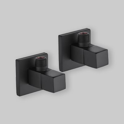 COPPIA RUBINETTI SOTTOLAVABO QUADRO NERO 1/2" x 3/8"