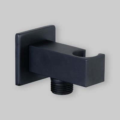 PRESA ACQUA QUADRA CON SUPPORTO NERO 1/2" - 1/2"