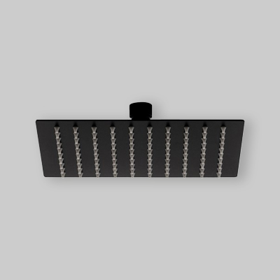 SOFFIONE DOCCIA INOX QUADRO NERO 250 x 250 mm