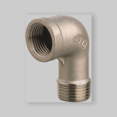 RACCORDO GOMITO A 90° FILETTATO M/F IN ACCIAIO INOX 3/4"