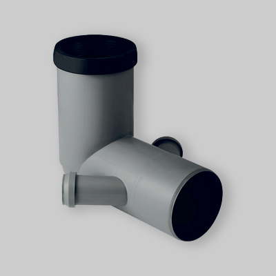 CURVA TECNICA 90° ALLUNGATA CON 2 ATTACCHI LATERALI PER WC A PAVIMENTO IN PP-HTs GEBERIT Ø 110x50
