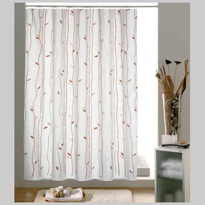 TENDA DOCCIA CAFFE' TESSUTO 180x200 Bianco/Beige/Marrone