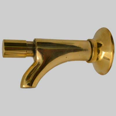 RUBINETTO A PULSANTE SEMPLICE OTTONE GIALLO 1/2