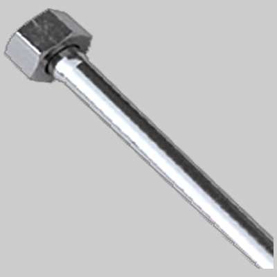 TUBETTO RAME CROMATO COMPLETO DI CALOTTA 1/2 FEMMINA MM 12 cm 100
