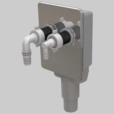 SIFONE INCASSO LAVATRICE-ASCIUGATRICE BIBOX Scarico Ø 40-50