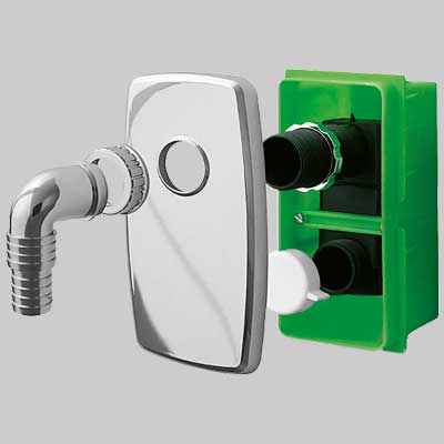SIFONE INCASSO PER LAVATRICE COMPACT Con piastra Cromata