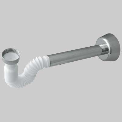 SIFONE PER LAVABI E BIDET IN PP (BREVETTATO) 1"1/4 - Bianco/Cromato
