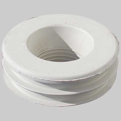 MORSETTO PER WC IN GOMMA BIANCA mm 60 per canotti Ø 30÷32