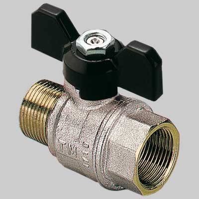 VALVOLE A SFERA PASSAGGIO TOTALE M-F CON LEVA FARFALLA ALLUMINIO MOD. TORNADO 1" DN 25 PN 30
