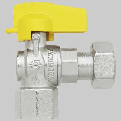RUBINETTO A SQUADRO FEMMINA CON DADO GIREVOLE 1/2 x 1/2 G