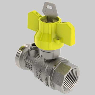 VALVOLA DIRITTA POST-CONTATORE CON PRESA E SICUREZZA 3/4 x 1"1/4