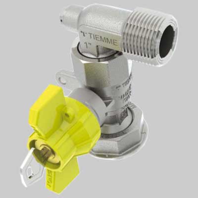VALVOLA A SFERA POST-CONTATORE AD ANGOLO CON CHIAVE COLLEGAMENTO DIRETTO AL CONTATORE 1" x 1"1/4