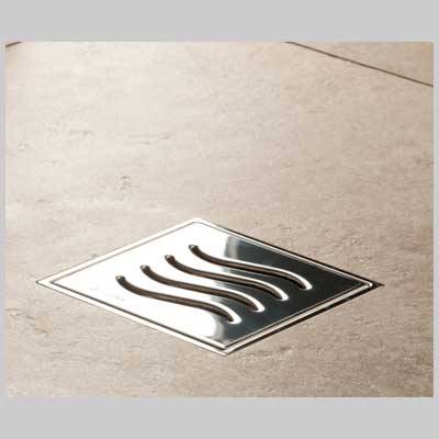 SIFONE PER DOCCIA A PAVIMENTO CON GRIGLIA 10x10 uscita dm 50