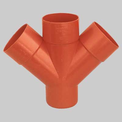 DERIVAZIONE DOPPIA 45° PVC 100