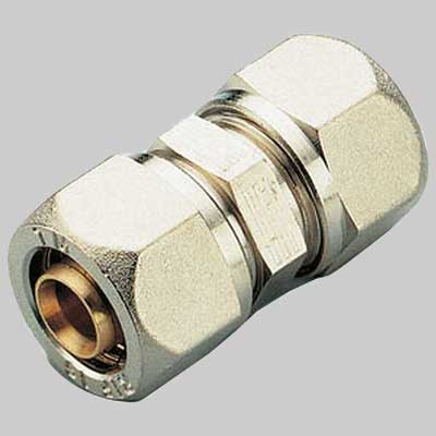 RACCORDO A COMPRESSIONE  DIRITTO DOPPIO TIEMME 20 x 20