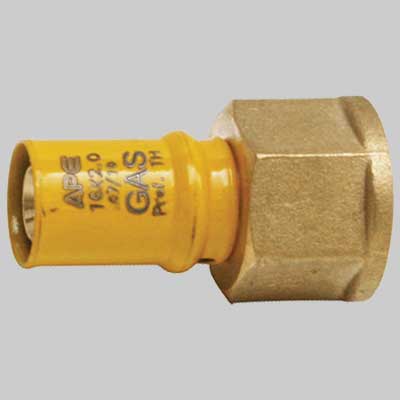 RACCORDO A PRESSARE DIRITTO FEMMINA PER GAS 20 x 3/4