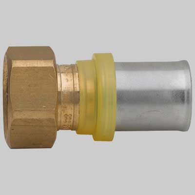 RACCORDO A PRESSARE DIRITTO DUE PEZZI SEDE PIANA PER GAS 16 x 1"