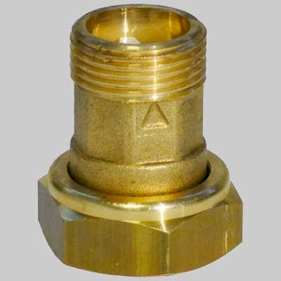RACCORDO CON DADO GIREVOLE E VALVOLA DI NON RITORNO M 3/4 - F 1"