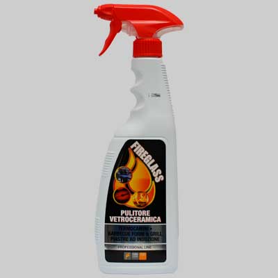 FIREGLASS PULITORE NERO FUMO TERMOCAMINI VETROCERAMICA FORNO 500ML