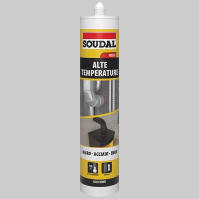 SILICONE ACETICO ALTE TEMPERATURE ML 310 ROSSO SOUDAL