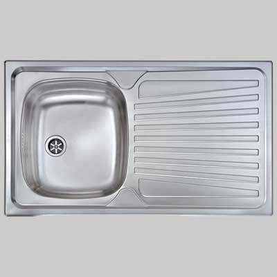 LAVELLO INOX UNA VASCA INCASSO 86 x 50 Sx